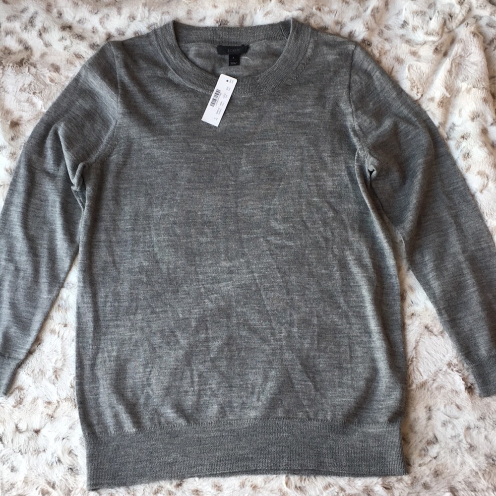 J.Crew merino wool heather gray sweater